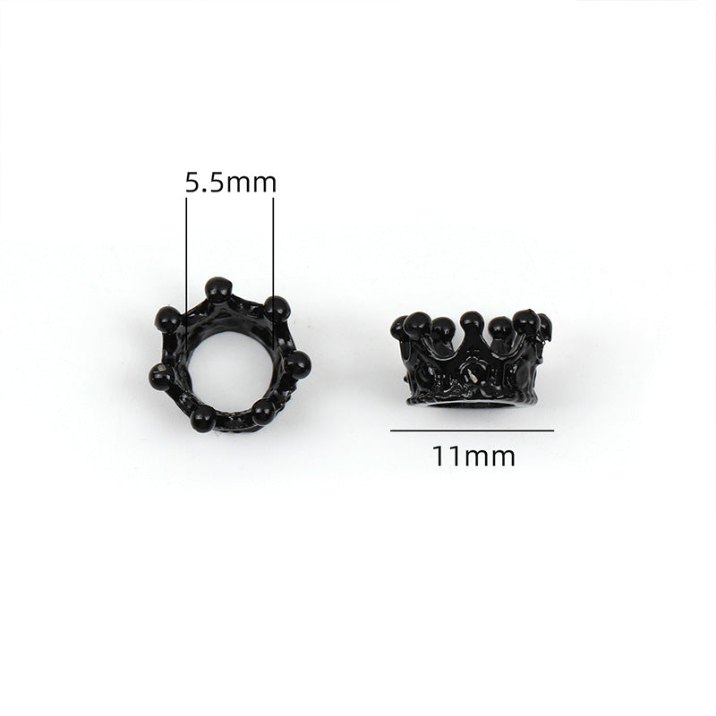 Wholesale 100pcs Three-dimensional Small Crown Beads Diy Alloy Jewelry Accessories Spacer