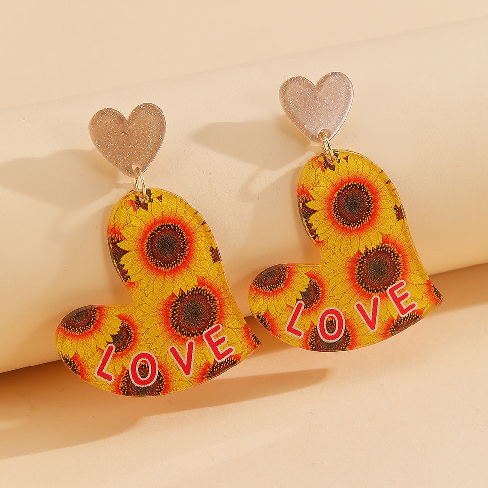 Wholesale Valentine's Day LOVE Irregular Love Acrylic Earrings