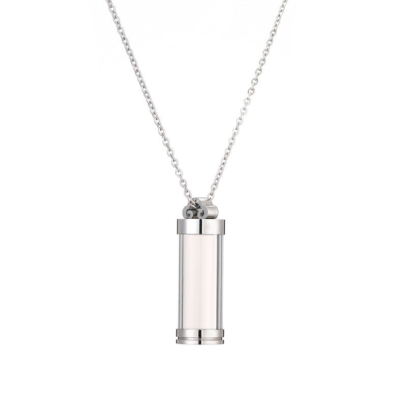 Wholesale Can open perfume bottle pendant stainless steel necklace