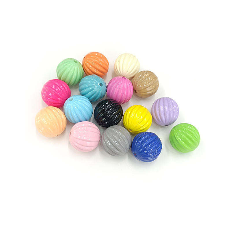 Wholesale 100pcs/Pack Baked Paint Pumpkin 16mm Macaron DIY Handmade Acrylic Beads