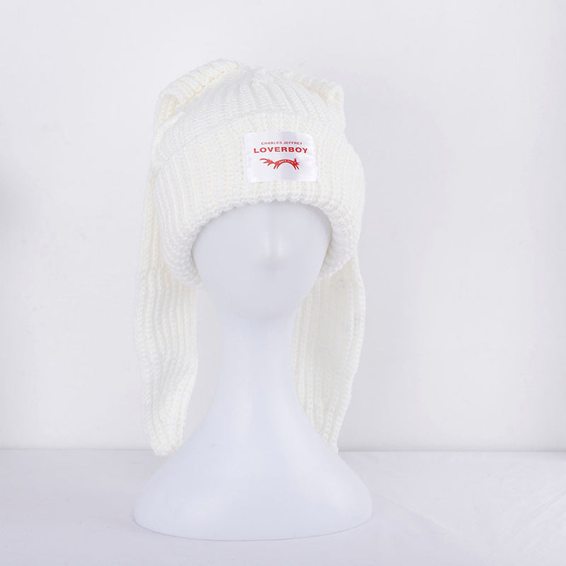 Wholesale Acrylic Long Eared Rabbit Hats for Women's Knitted Hats