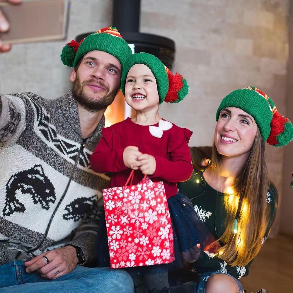 Wholesale Parent-child Yarn Single Ball Knitted Christmas Hat