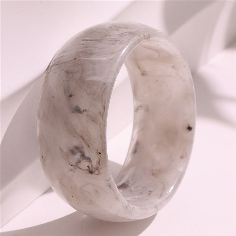 Wholesale Smudged Transparent Glitter Round Resin Bracelet