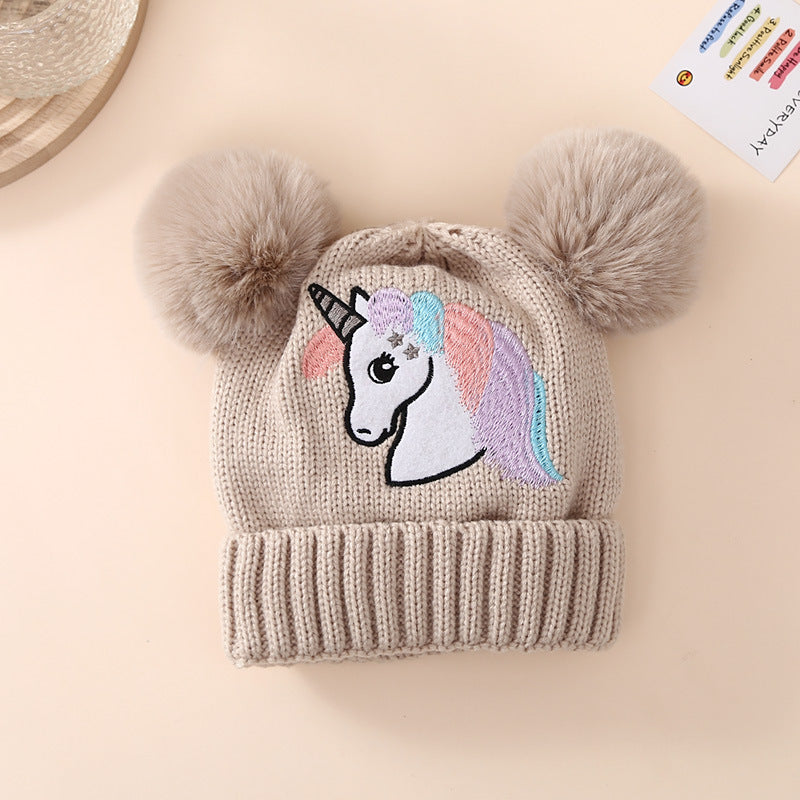 Wholesale Children' s Knit Hat for Autumn and Winter,  New Style and Double Pom-Poms,  Warm Winter