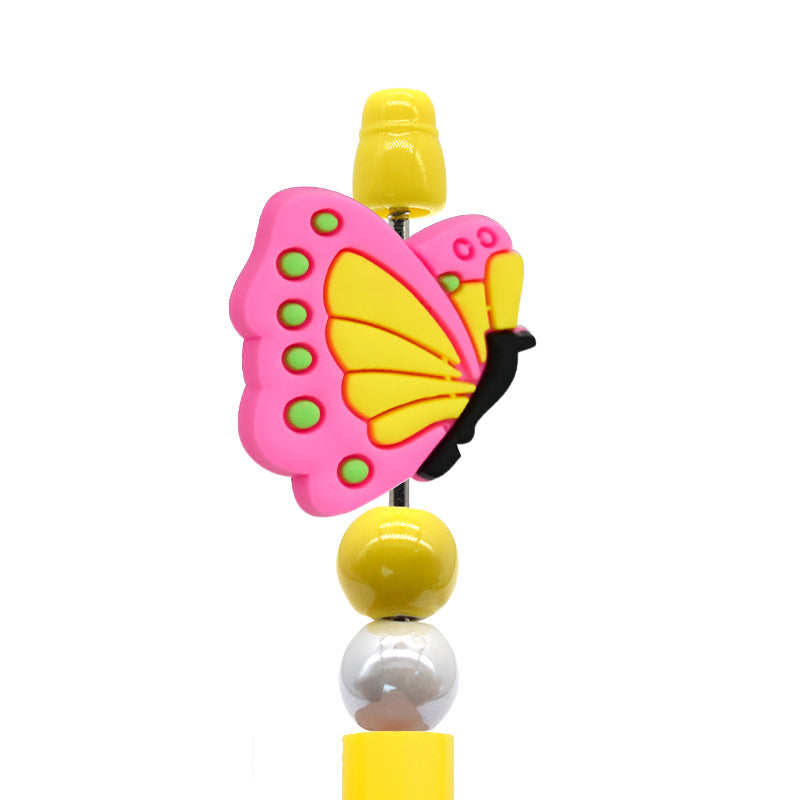 Wholesale Random 100pcs/pack  Cartoon Butterfly Flower Beads Focal Beads