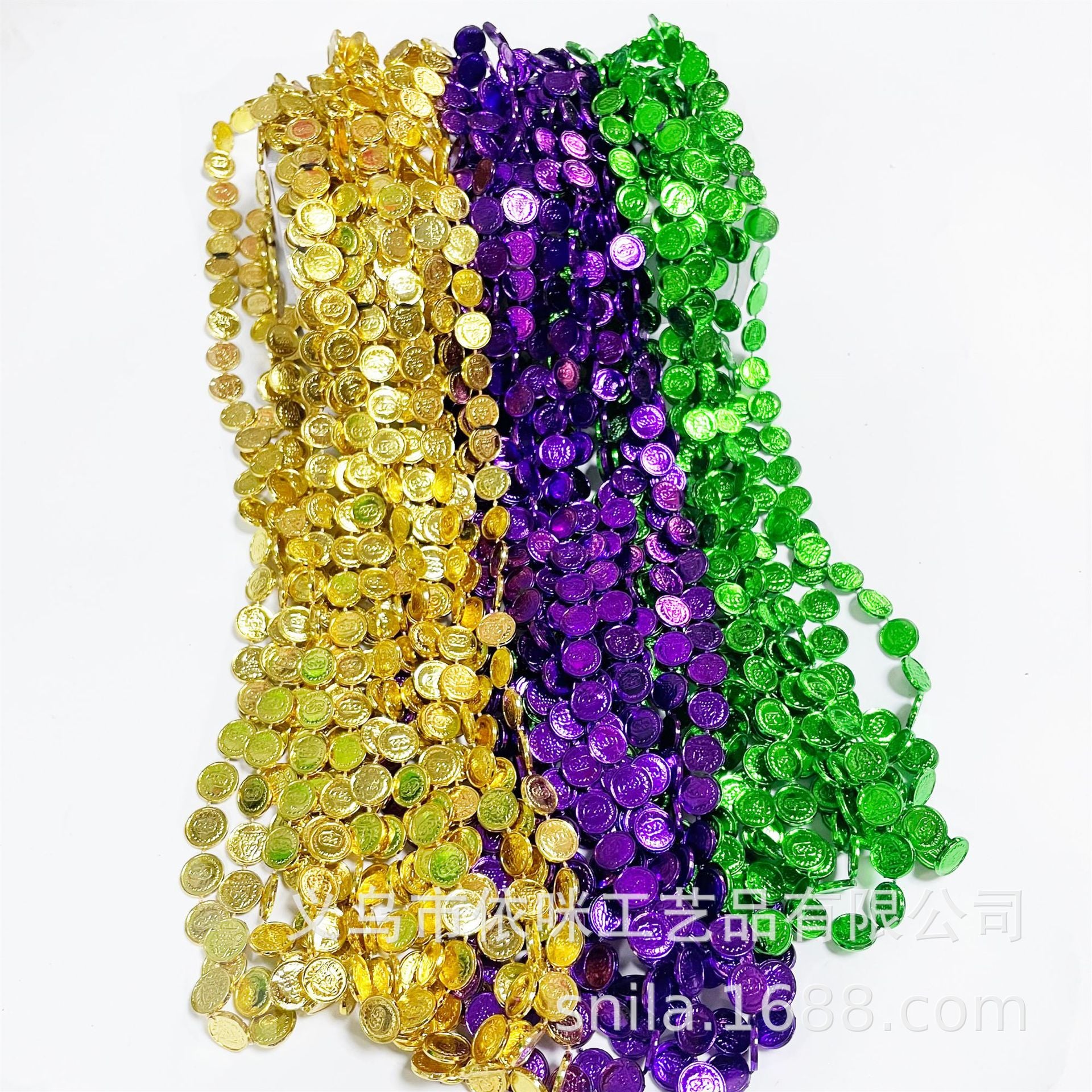 Wholesale 5PCS Mardi Gras Carnival Plastic Bead Necklace