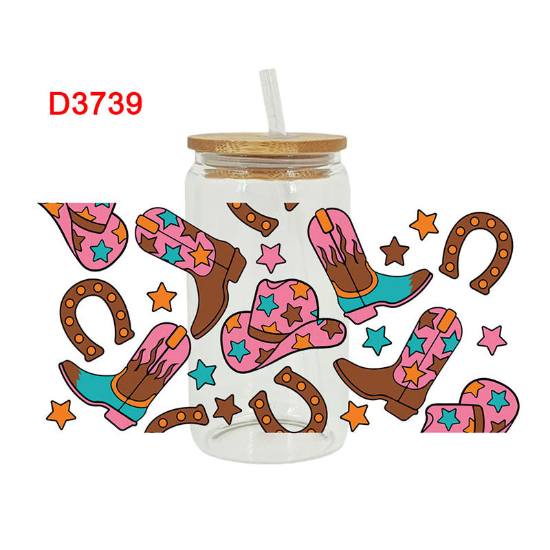 Wholesale Western-style horn boots  16oz Cup UV DTF Wraps