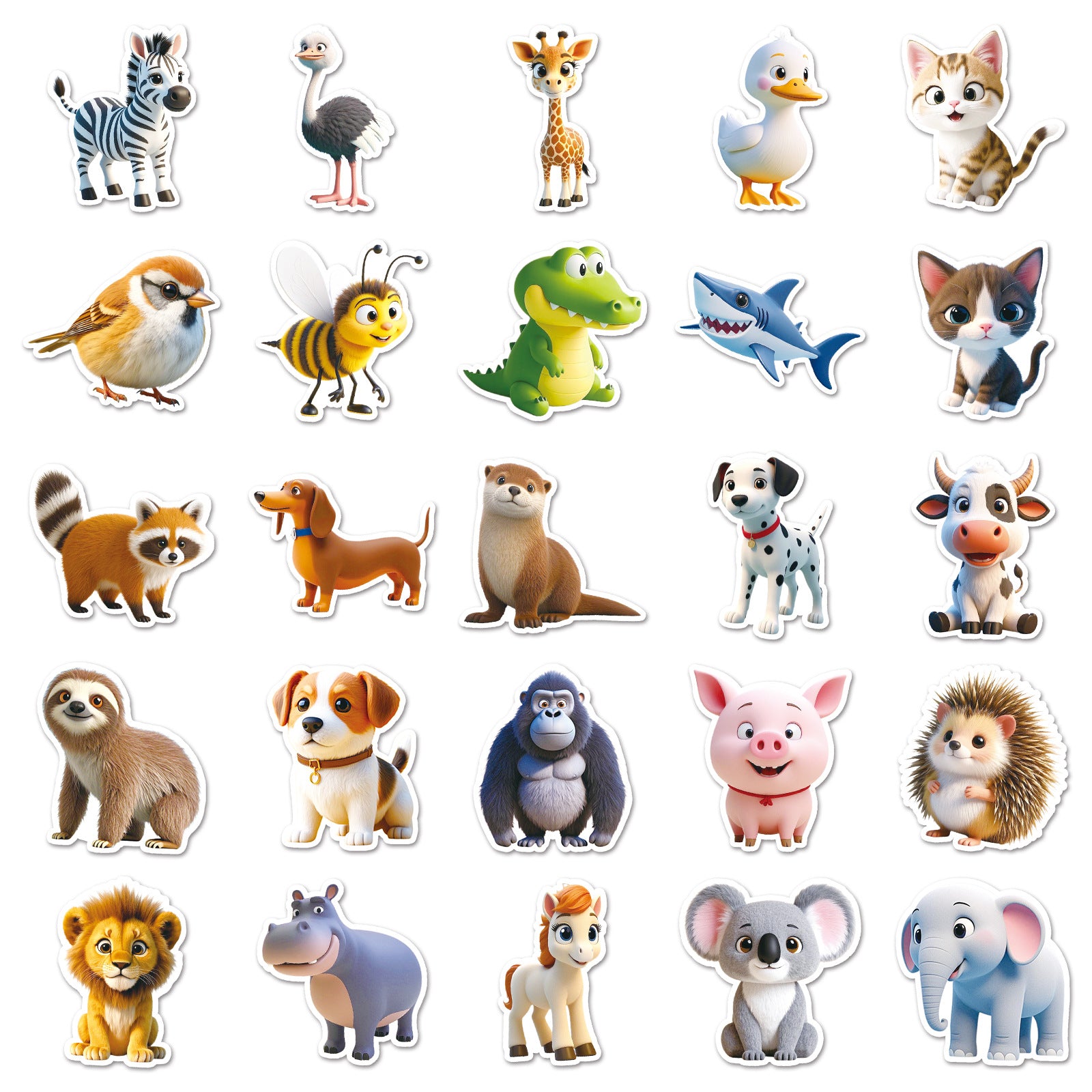 Wholesale 50 cartoon animal stickers waterproof