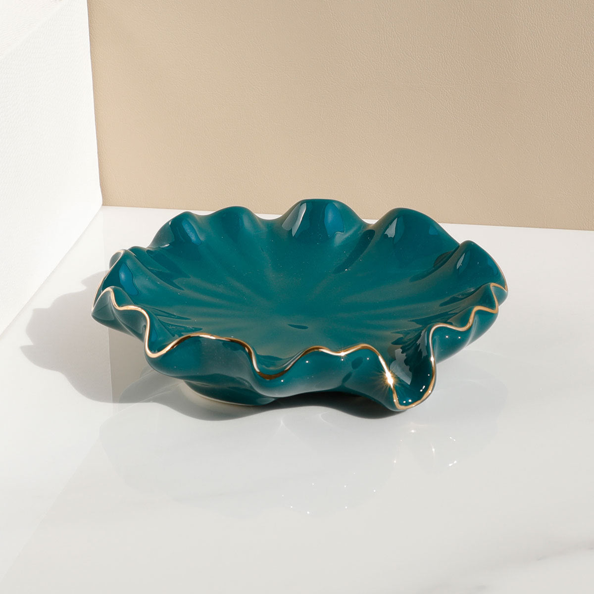 Wholesale Creative Lotus Leaf Soap Ceramic Storage Box