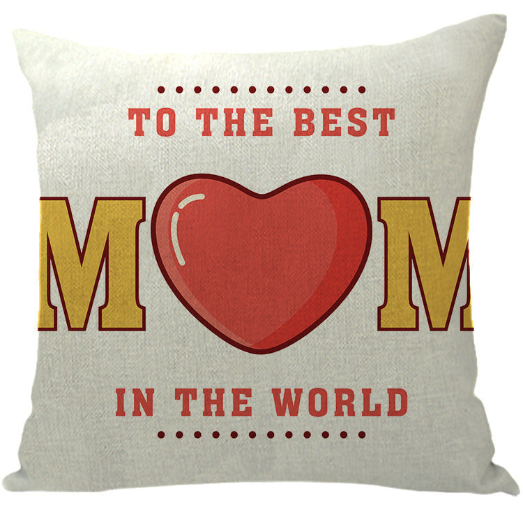 Wholesale Sofa Cushion Home Mother's Day Hug Linen Letter Print Pillowcase