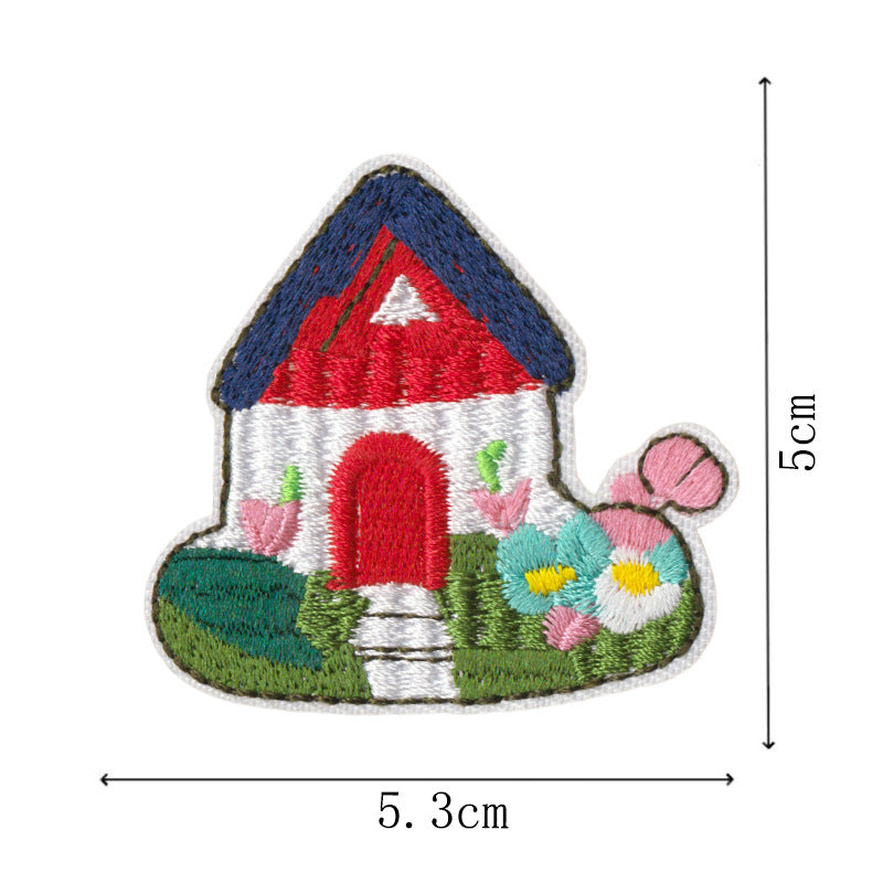 Wholesale Cartoon House Embroidered Patches Set Of 9 Trendy Iron On Sew On Applique For Doll Clothes Coats DIY Craft Gift
