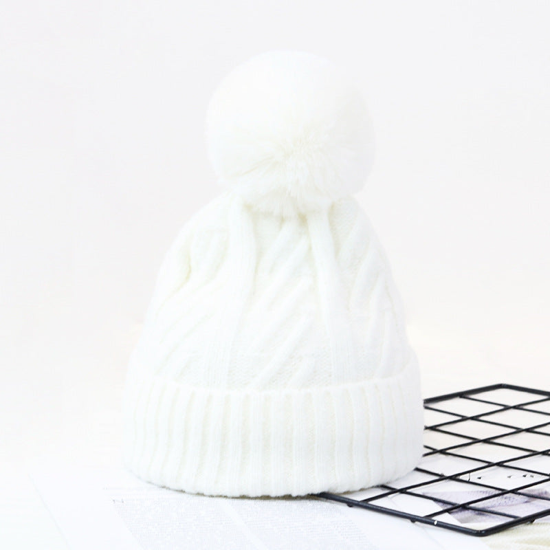 Wholesale Autumn and Winter Knitted Woolen Hat Thickened and Velvet Warm Hat