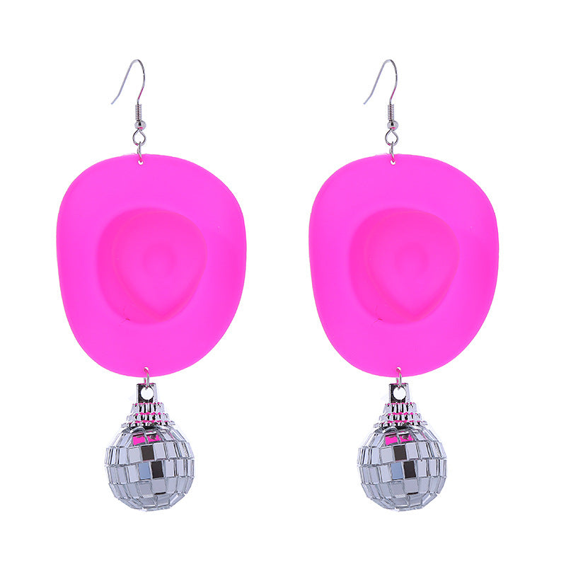 Wholesale Disco Cowboy Hat Earrings