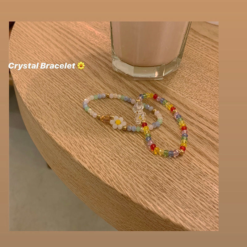 Wholesale Flower Colorful Crystal Beads Bracelet