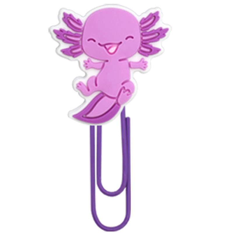 Wholesale Random 50pcs Cartoon Ocean Salamander Animal Paperclip Bookmark