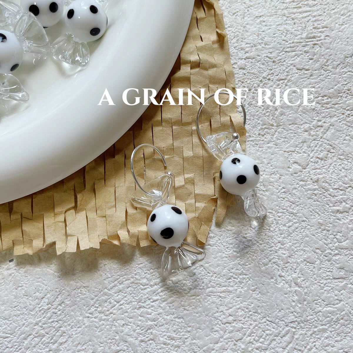 Wholesale Handmade glass polka dot candy beads