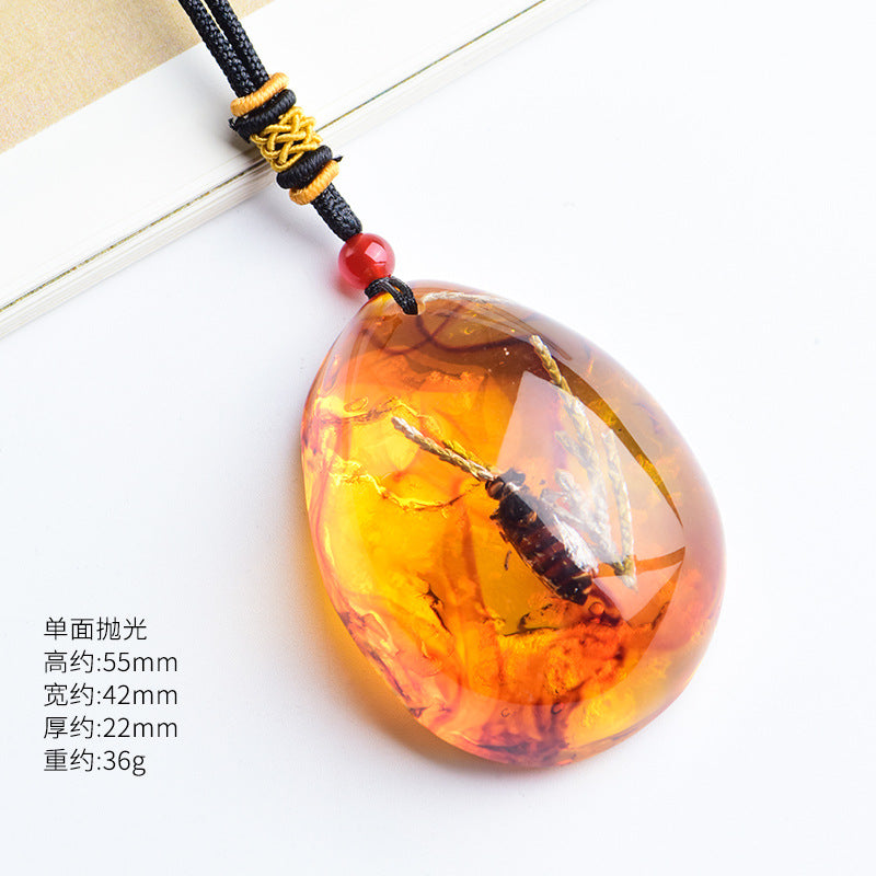 Wholesale True Live Insect Specimen Amber Pendant