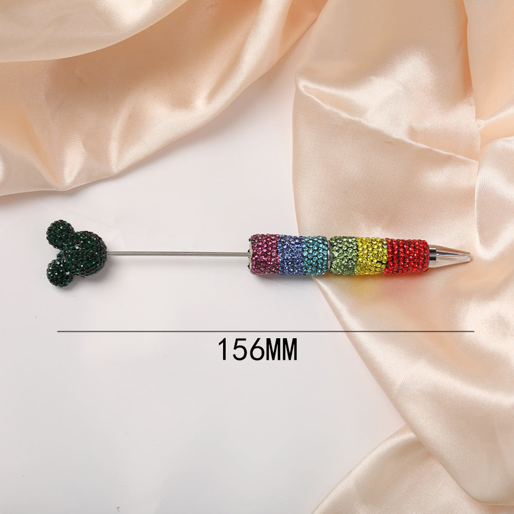 Wholesale  Rainbow Gradient Full Diamond Beadable Pens DIY Beadable