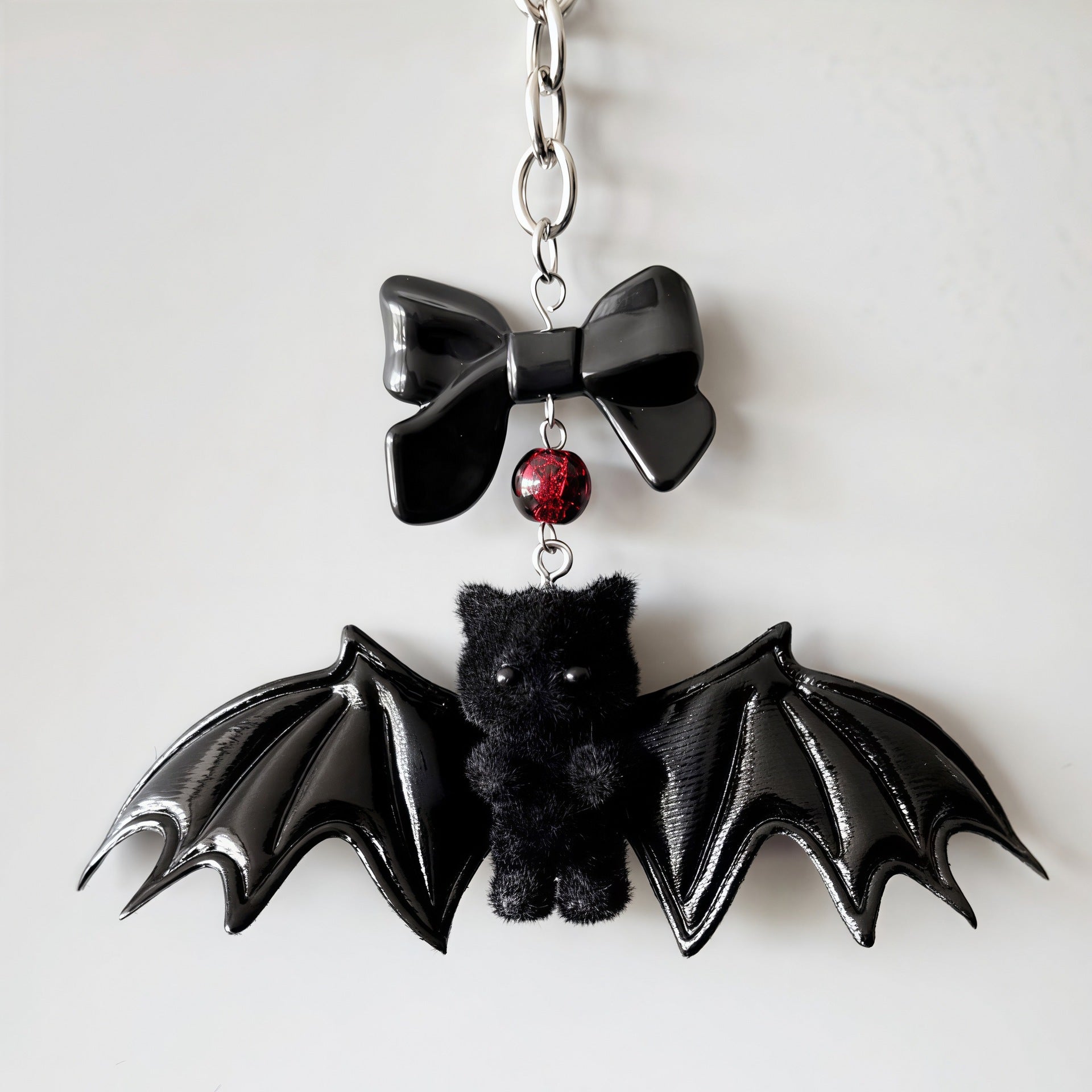 Wholesale Wool Cartoon Bear Keychain Bag Charm Cute Black And White Bat Pendant  Style Accessory For Everyday Use And Boutique Resale