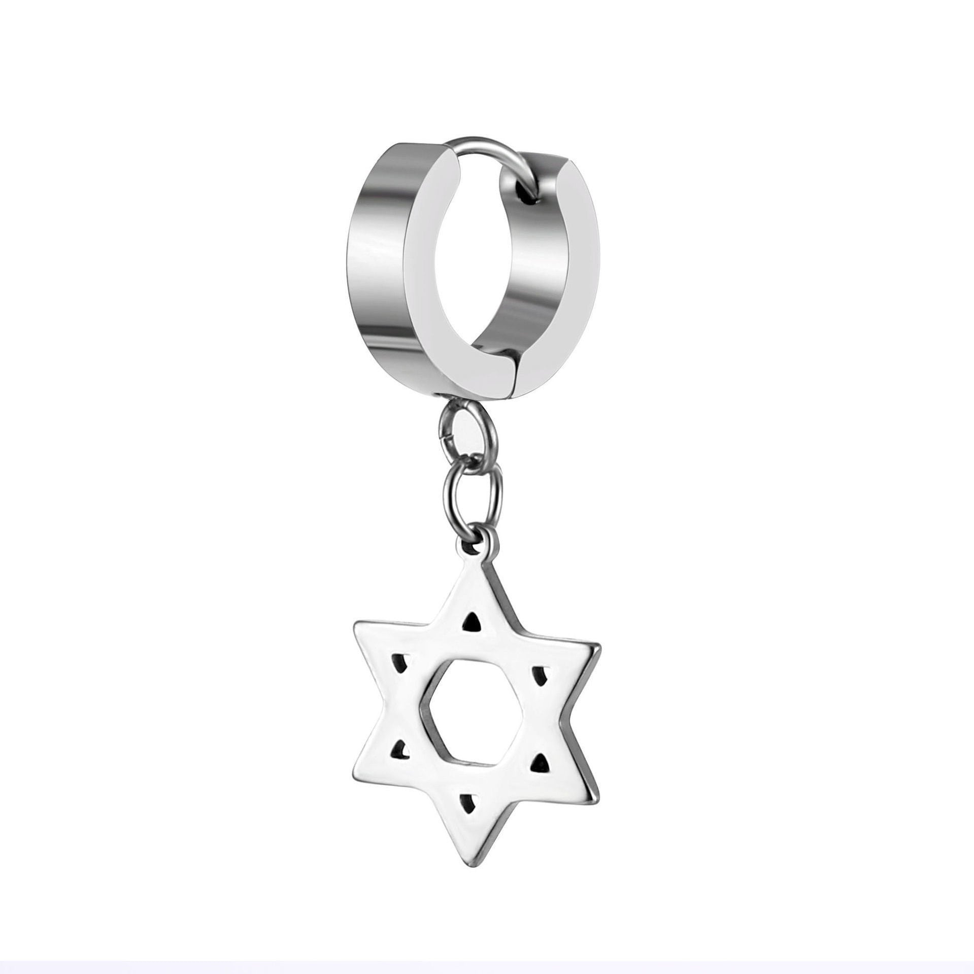 Wholesale Black Personalized Titanium Steel Long Earrings