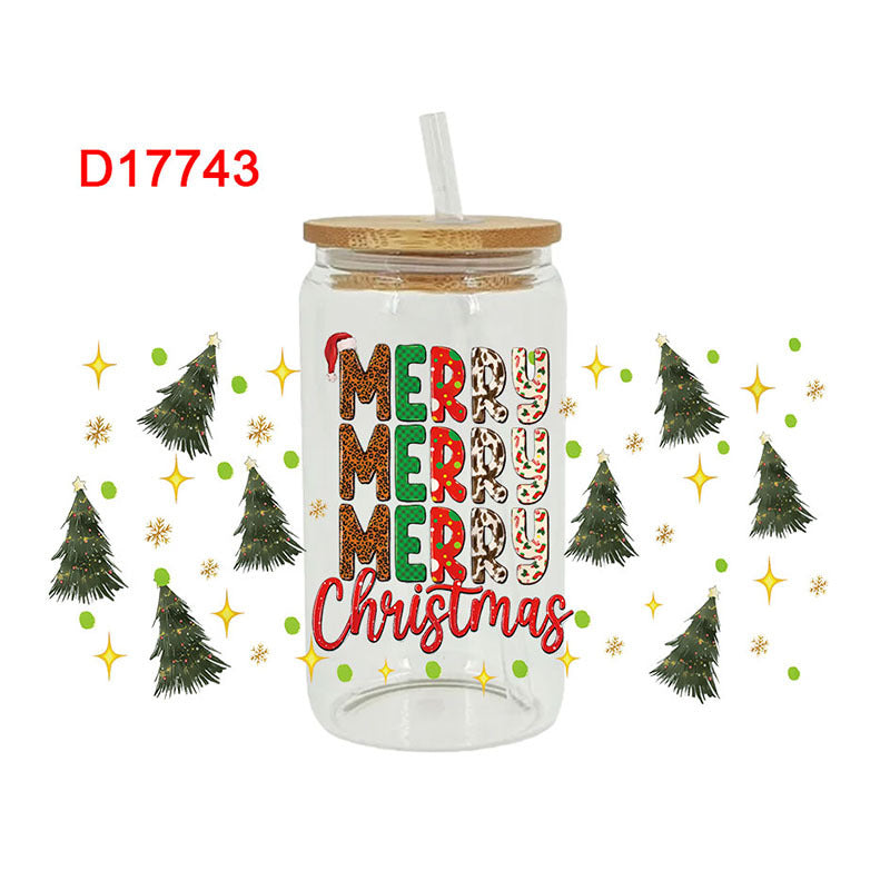 Wholesale Happy Christmas Series 16oz Cup UV DTF Wraps