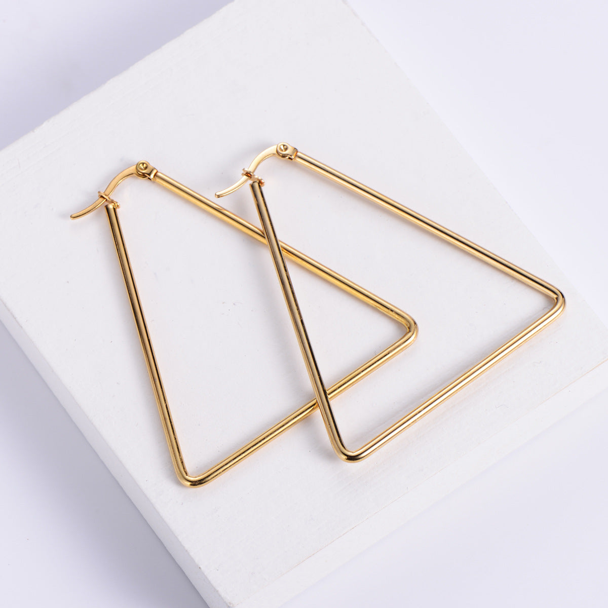 Wholesale Titanium Steel Triangle Earrings