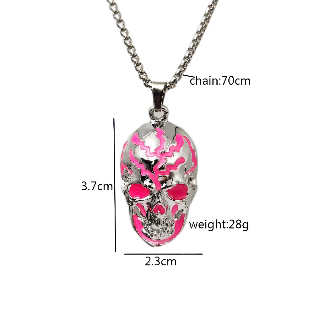 Wholesale Luminous Evil Skull long necklace