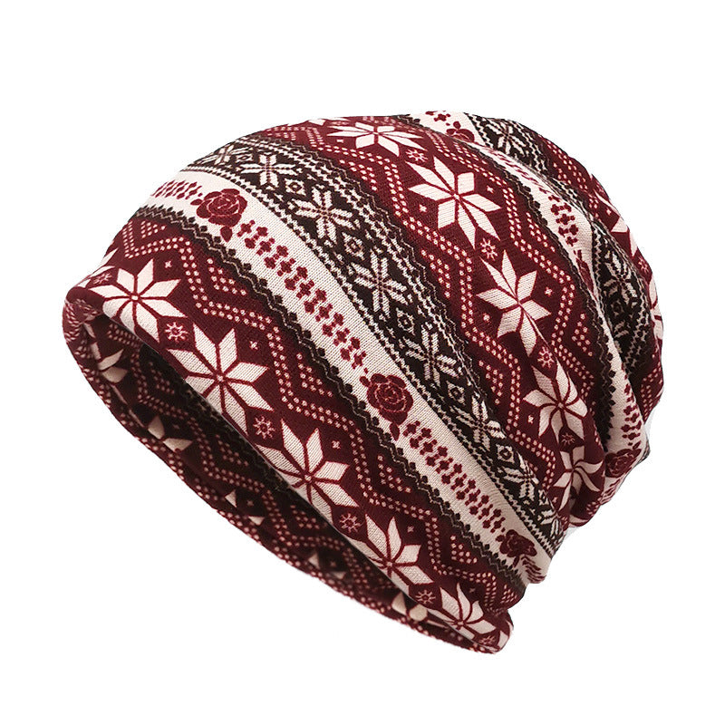 Wholesale Bohemian Style Pile Hat Scarf Dual Purpose Beanie Hat