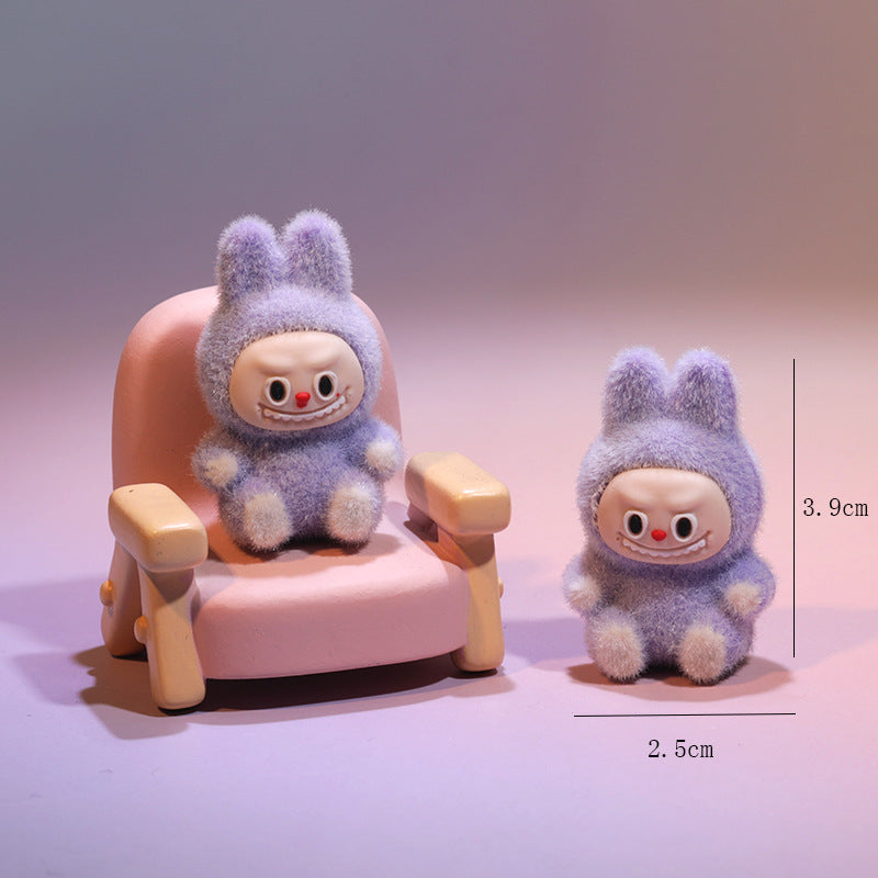 Wholesale 3pcs Mini Flocked Cartoon Doll Pendant Ornaments