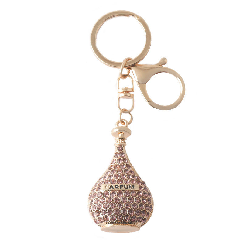 Wholesale Creative Diamond Perfume Bottle Keychain