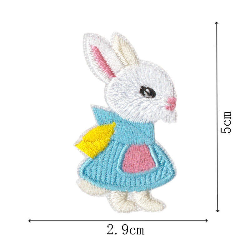 Wholesale Embroidered Cartoon Rabbit No Sew Patches 10Pcs For Clothing Repair Kids Down et Decorative Gift
