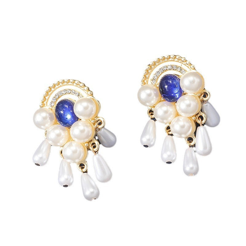Wholesale Alloy Imitation Pearl Tassel Earrings