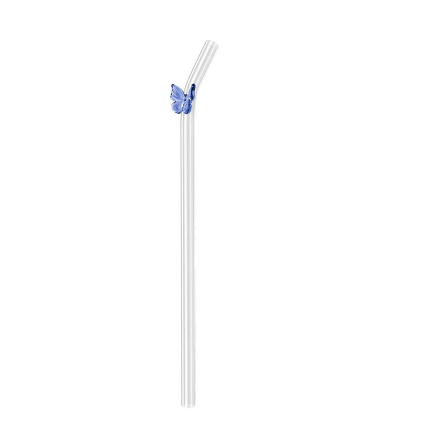 Wholesale Colorful Butterfly Clear Glass Straws