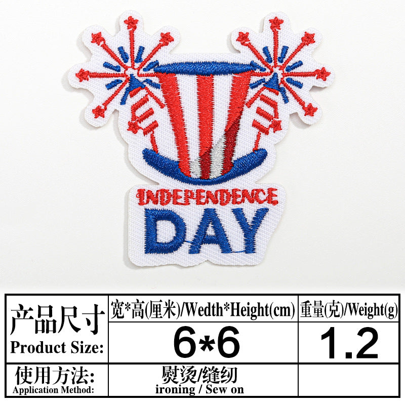 Wholesale Independence Day flag colorful and diverse embroidery DIY patches