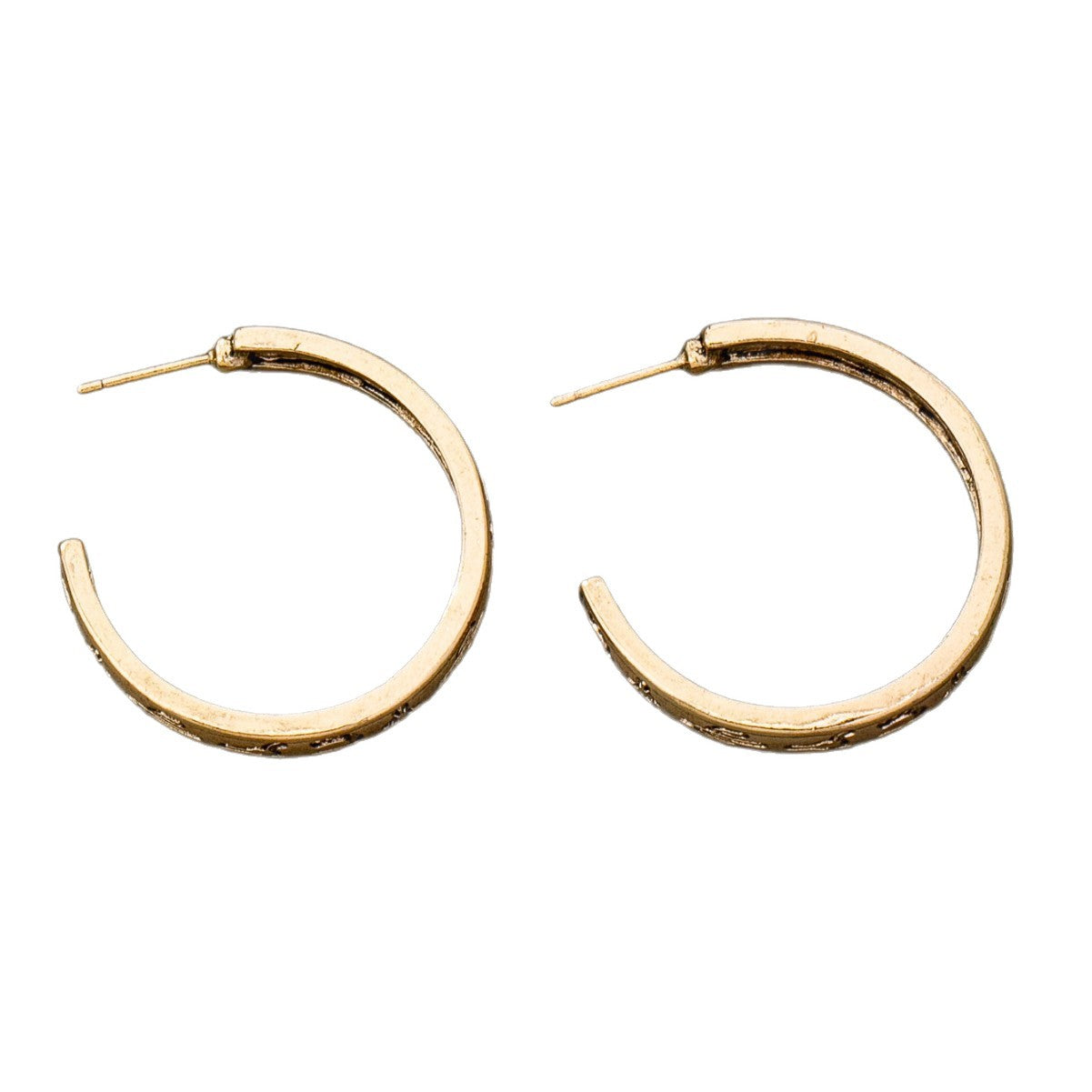 Wholesale Retro Western Cactus Print C Shaped Earrings For Women Antique Gold Zinc Alloy Fashion Accessory