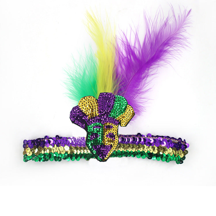 Wholesale Carnival Sequin Headbands and Feathers Headbands