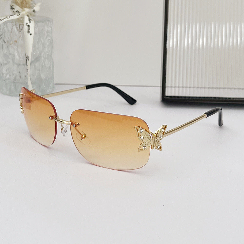 Wholesale Personalized Butterfly Square Frameless Sunglasses