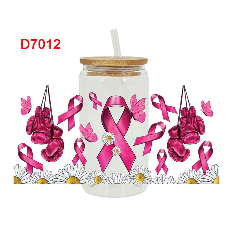 Wholesale Pink   letters  16oz Cup UV DTF Wraps