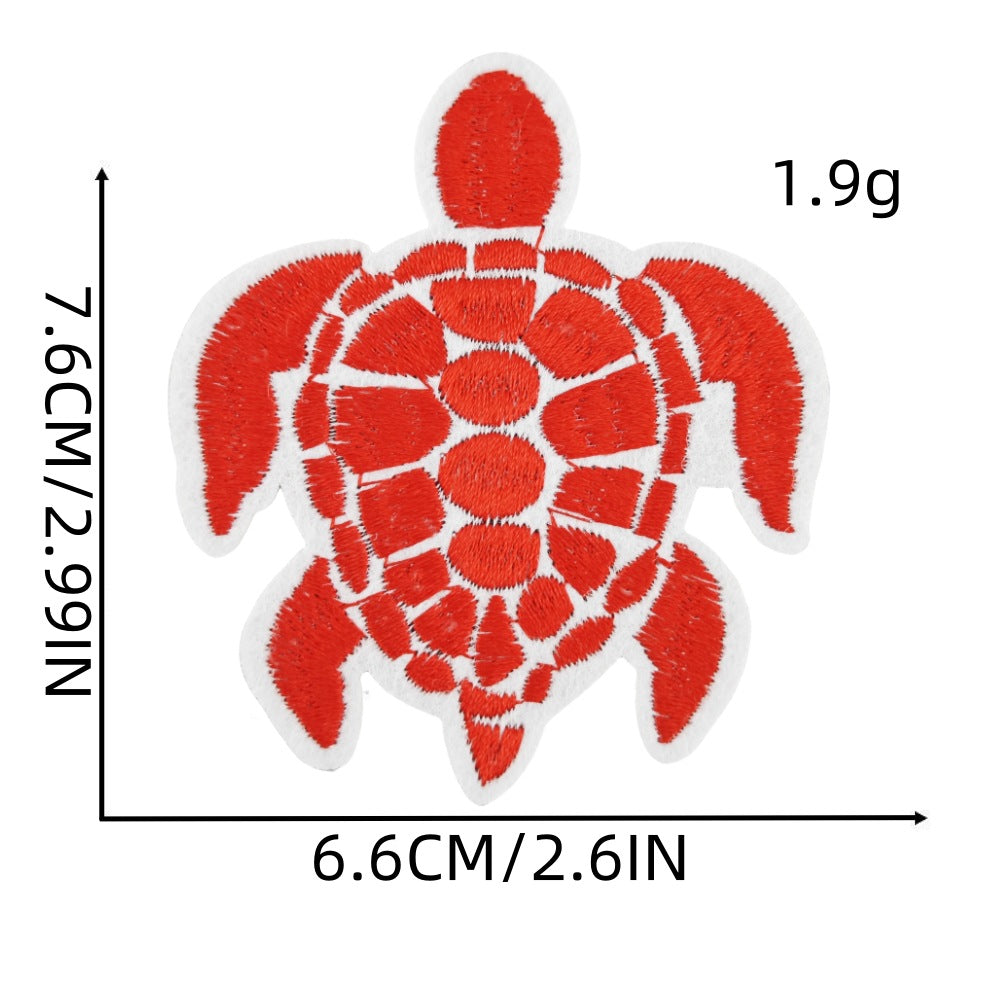 Wholesale Polyester Thread Embroidered Turtle Patch Colorful Cute Applique For Clothing Craft Supply