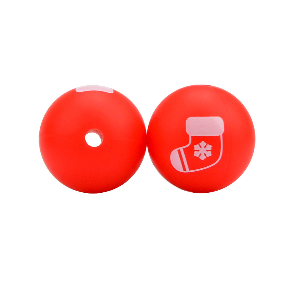 Wholesale 100PCS Silicone Christmas Theme Beads