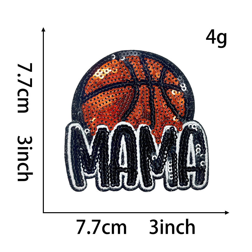 Wholesale Baseball volleyball  ball  bow sequin embroidery DIY Patches