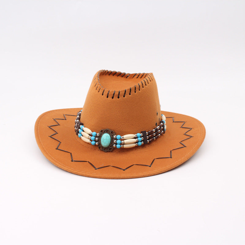 Wholesale Imitation Cashmere Large Brimmed Western Denim Hats