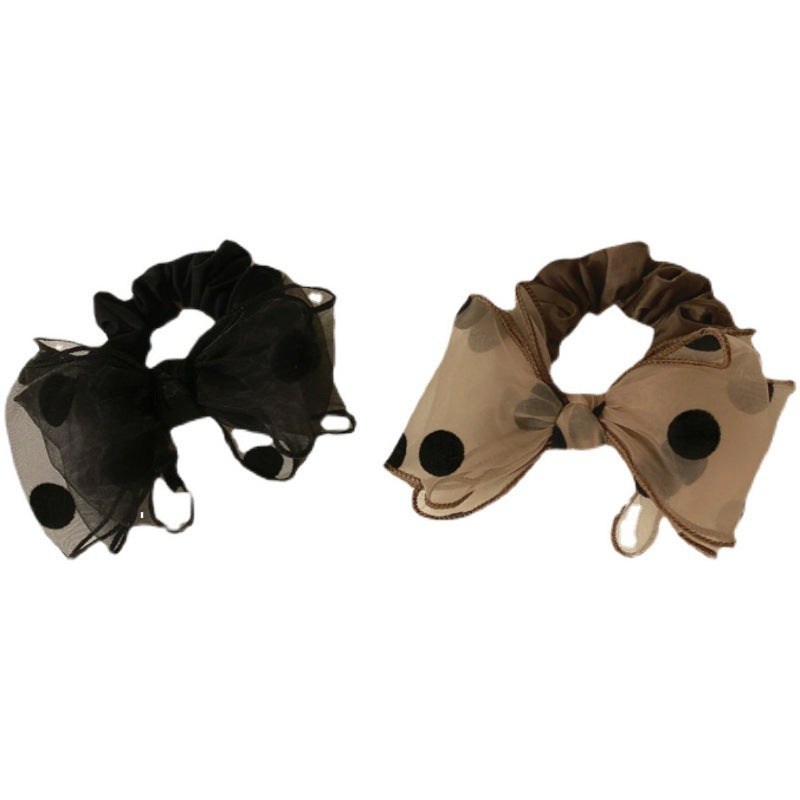 Wholesale New Polka Dot Bowknot Fabric Hair Ties