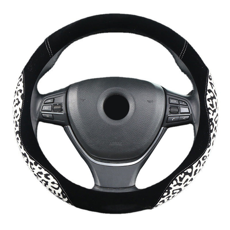 Wholesale Short Plush Leopard Print Car Handlebars