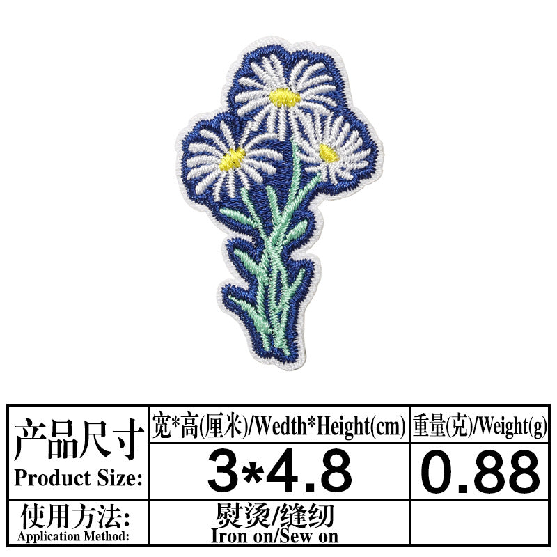 Wholesale Chinese Style Embroidered Flower Patches Twill DIY Applique Decorative Accent For Towels Bags Resale