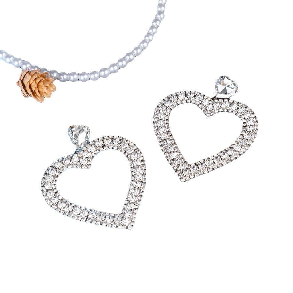 Wholesale Rhinestone Love Earrings