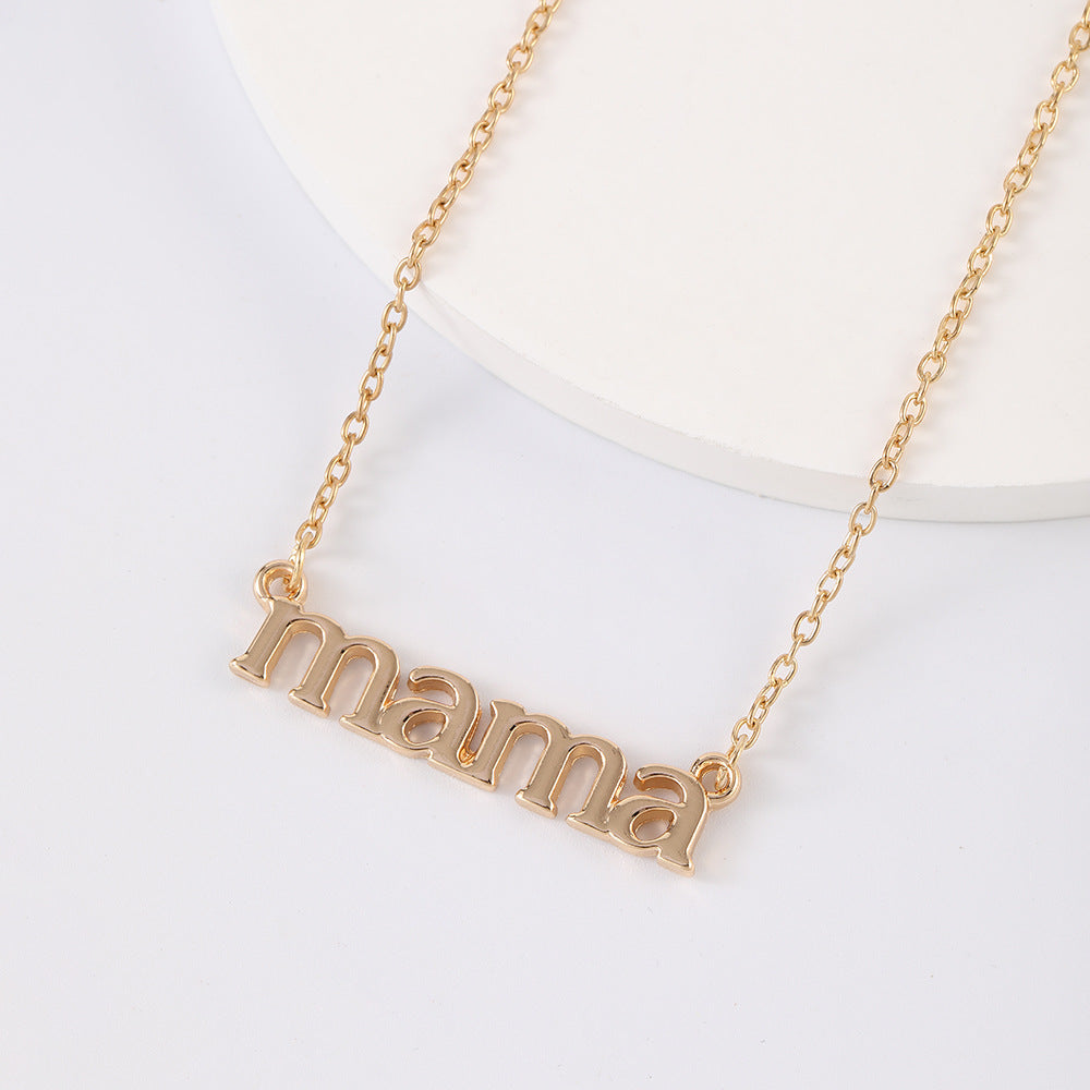 Wholesale Mother's Day Mama Letter Necklace Clavicle Chain
