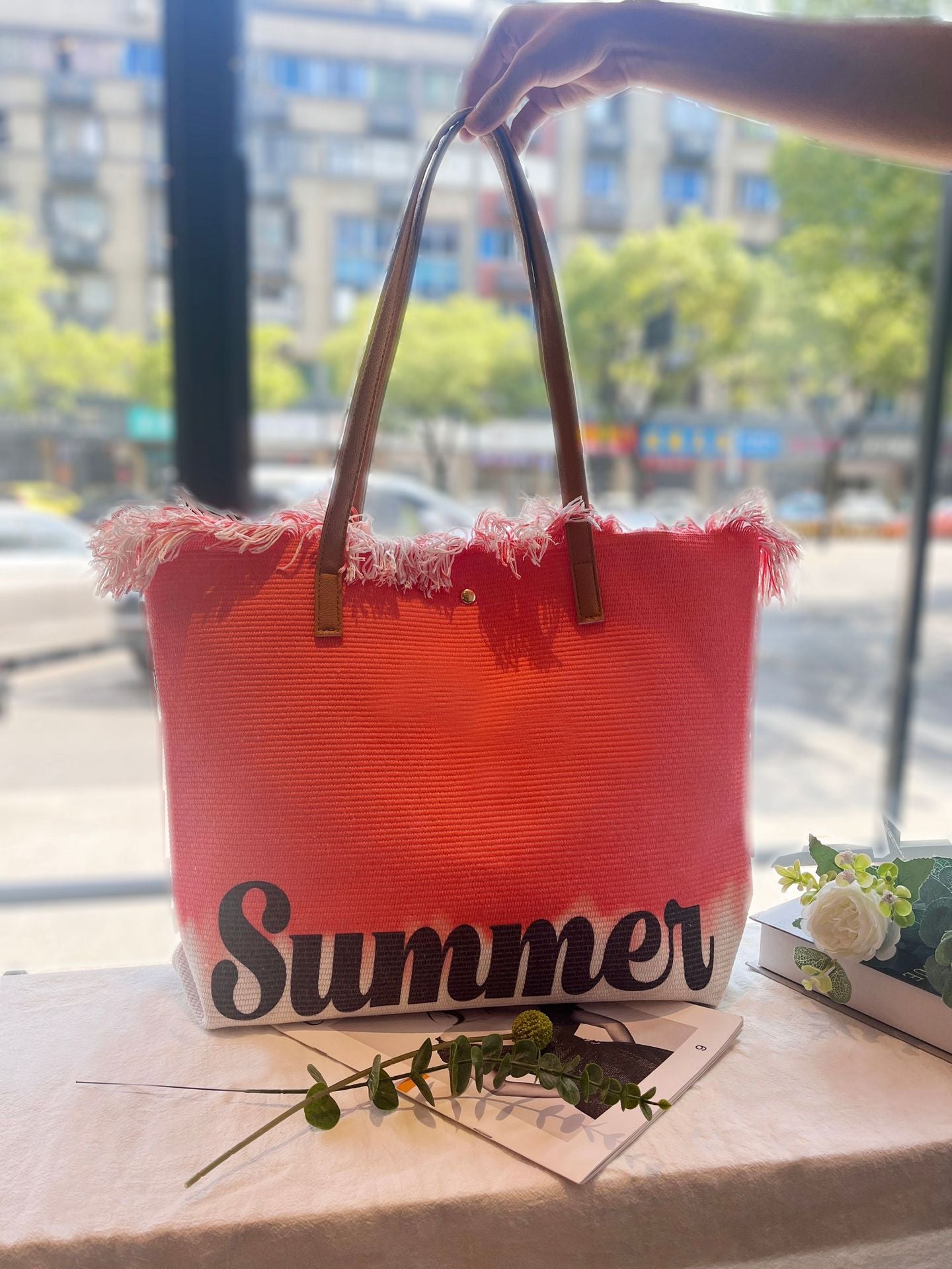 Wholesale Large Capacity Tassel Bag Beach Bag Women's Shoulder Tote Bag