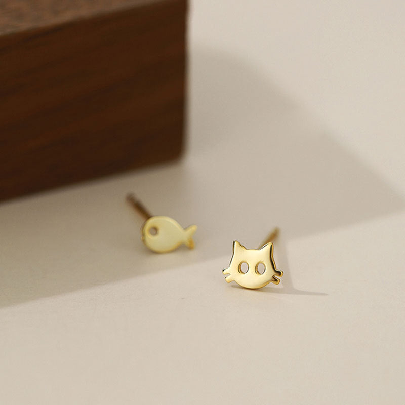 Wholesale 925 Sterling Silver Cat Fish Earrings