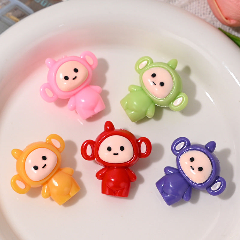 Wholesale 10pcs/pack Cartoon Teletubbies Rubber Beads DIY Beading